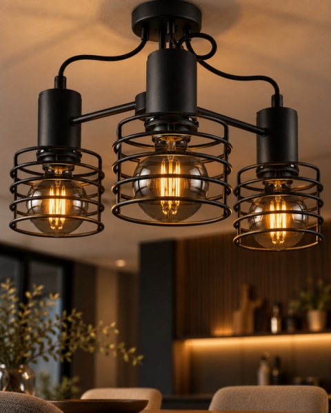 Lampa sufitowa 3xE27 RUNE BLACK