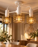Lampa sufitowa 3xE27 RUNE WHITE/GOLD