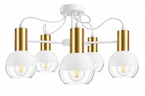 Lampa sufitowa 5xE27 ARNE WHITE/GOLD