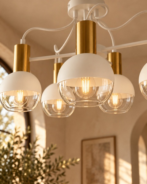 Lampa sufitowa 5xE27 ARNE WHITE/GOLD