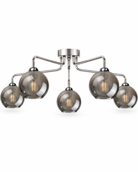 Lampa sufitowa 5xE27 PLUTON SILVER