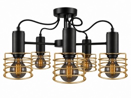 Lampa sufitowa 5xE27 RUNE BLACK/GOLD