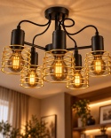 Lampa sufitowa 5xE27 RUNE BLACK/GOLD