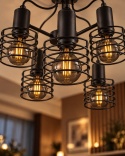 Lampa sufitowa 5xE27 RUNE BLACK