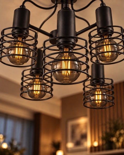 Lampa sufitowa 5xE27 RUNE BLACK