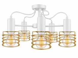 Lampa sufitowa 5xE27 RUNE WHITE/GOLD
