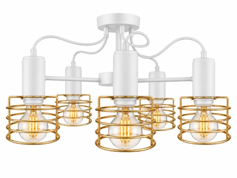 Lampa sufitowa 5xE27 RUNE WHITE/GOLD
