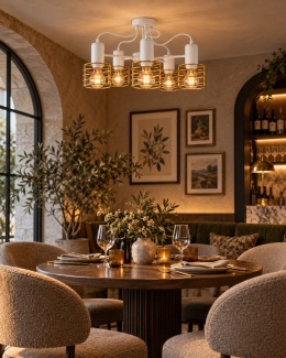 Lampa sufitowa 5xE27 RUNE WHITE/GOLD