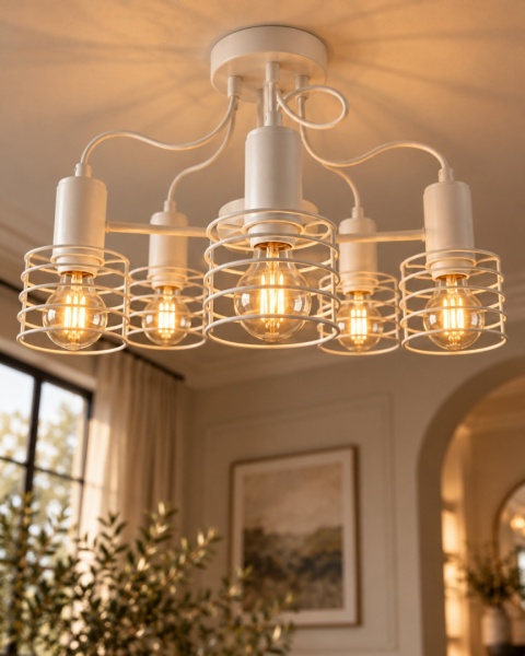 Lampa sufitowa 5xE27 RUNE WHITE