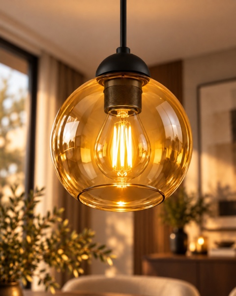 Lampa wisząca 1xE27 AMBRE BLACK