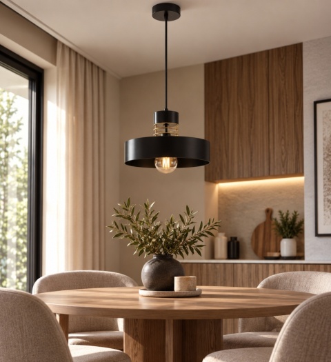 Lampa wisząca 1xE27 BOSSI GOLD/BLACK