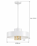 Lampa wisząca 1xE27 BOSSI II GOLD/WHITE