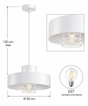 Lampa wisząca 1xE27 BOSSI II WHITE