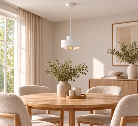 Lampa wisząca 1xE27 BOSSI II WHITE