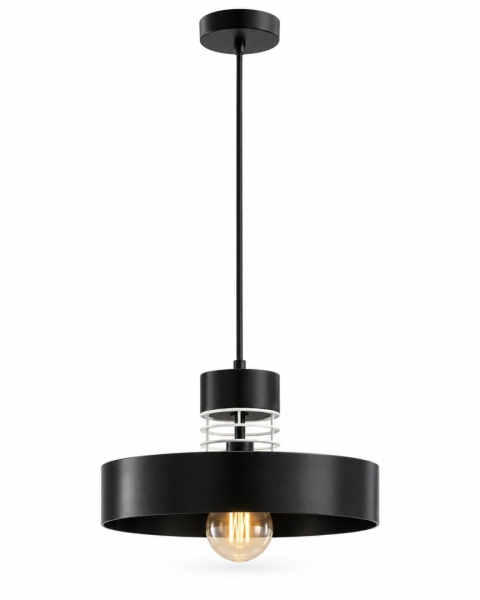 Lampa wisząca 1xE27 BOSSI WHITE/BLACK