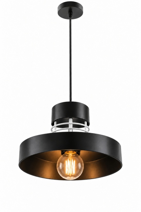 Lampa wisząca 1xE27 BOSSI WHITE/BLACK