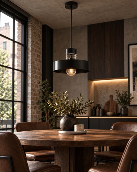Lampa wisząca 1xE27 BOSSI WHITE/BLACK