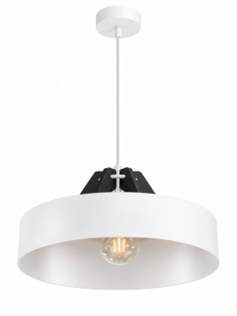 Lampa wisząca 1xE27 BOSSI WOOD BLACK/WHITE