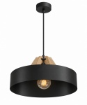 Lampa wisząca 1xE27 BOSSI WOOD NATURAL/BLACK