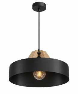 Lampa wisząca 1xE27 BOSSI WOOD NATURAL/BLACK