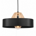 Lampa wisząca 1xE27 BOSSI WOOD NATURAL/BLACK