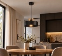 Lampa wisząca 1xE27 BOSSI WOOD NATURAL/BLACK