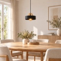 Lampa wisząca 1xE27 BOSSI WOOD NATURAL/BLACK