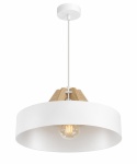 Lampa wisząca 1xE27 BOSSI WOOD NATURAL/WHITE