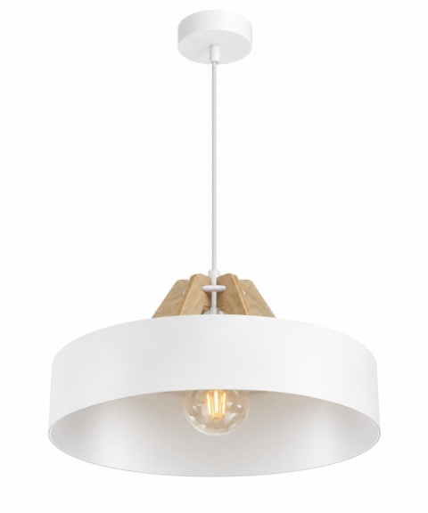 Lampa wisząca 1xE27 BOSSI WOOD NATURAL/WHITE
