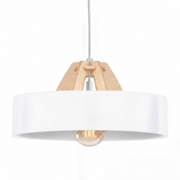 Lampa wisząca 1xE27 BOSSI WOOD NATURAL/WHITE