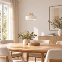 Lampa wisząca 1xE27 BOSSI WOOD NATURAL/WHITE