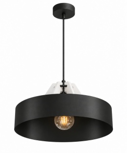 Lampa wisząca 1xE27 BOSSI WOOD WHITE/BLACK