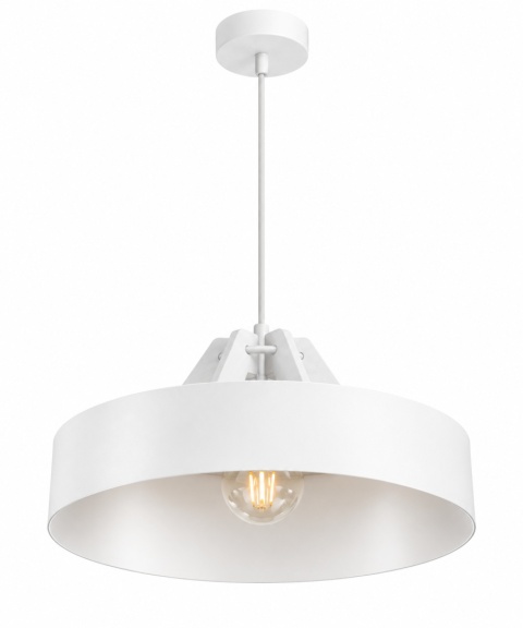 Lampa wisząca 1xE27 BOSSI WOOD WHITE