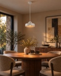 Lampa wisząca 1xE27 BOSSI WOOD WHITE