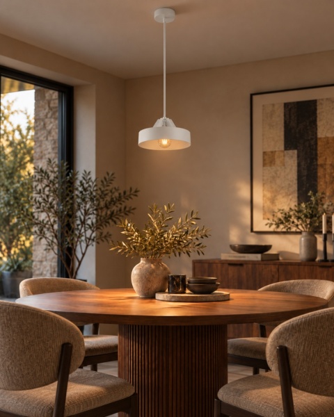 Lampa wisząca 1xE27 BOSSI WOOD WHITE
