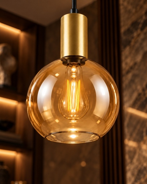 Lampa wisząca 1xE27 JANTAR GOLD