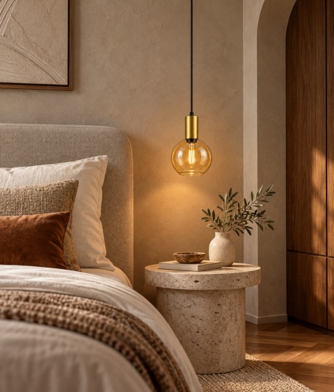 Lampa wisząca 1xE27 JANTAR GOLD