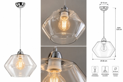 Lampa wisząca 1xE27 KEN VI 153
