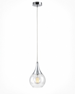 Lampa wisząca 1xE27 LACRIMA CLEAR SILVER