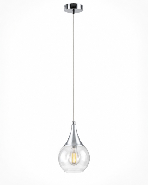 Lampa wisząca 1xE27 LACRIMA CLEAR SILVER