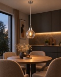 Lampa wisząca 1xE27 LACRIMA CLEAR SILVER