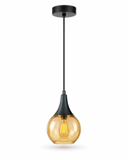 Lampa wisząca 1xE27 LACRIMA HONEY BLACK