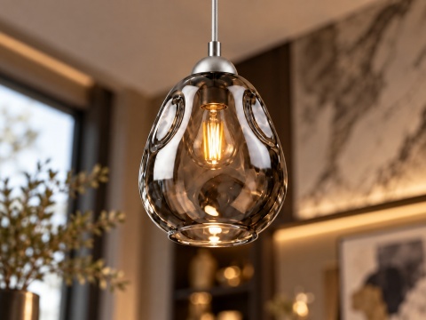 Lampa wisząca 1xE27 LOKI SILVER