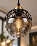 Lampa wisząca 1xE27 MERA BLACK/GOLD