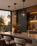 Lampa wisząca 1xE27 MERA BLACK/GOLD