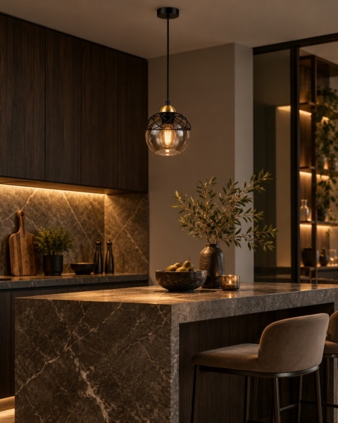 Lampa wisząca 1xE27 MERA BLACK/GOLD