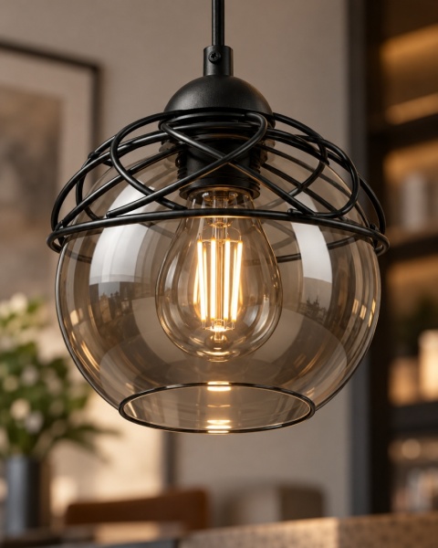 Lampa wisząca 1xE27 MERA BLACK