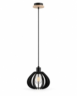 Lampa wisząca 1xE27 NICOLETA BLACK AND NATURAL 811
