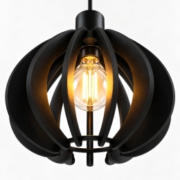 Lampa wisząca 1xE27 NICOLETA BLACK AND NATURAL 811
