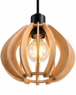 Lampa wisząca 1xE27 NICOLETA NATURAL AND BLACK 821